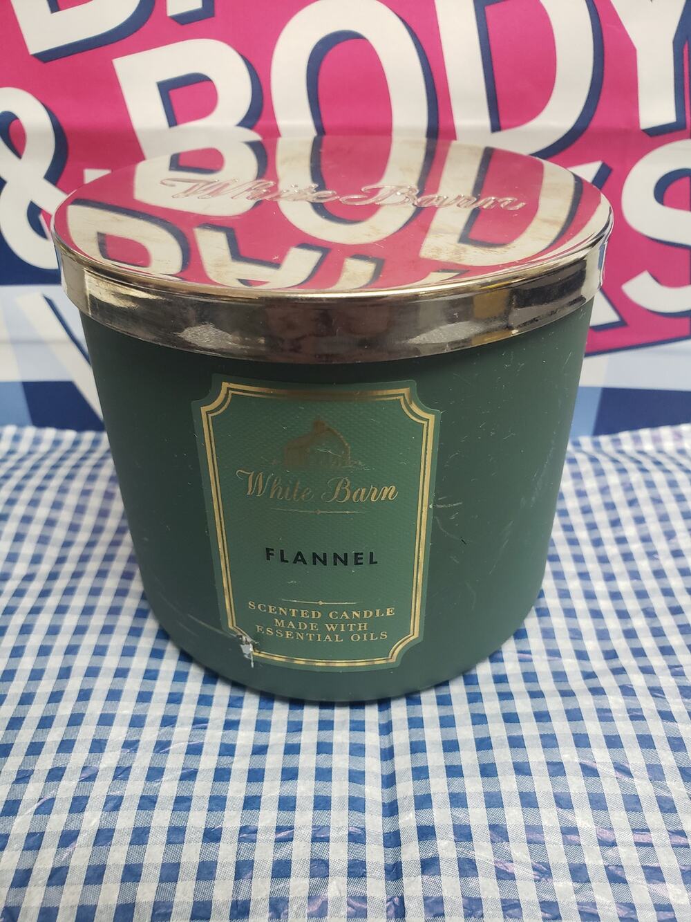 BBW Flannel Large 3 Wick Candle Holiday Home Fragrance Decor